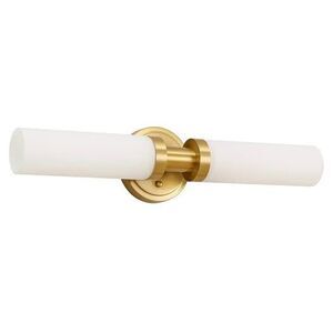 Gold Bathroom Light Fixture Vanity Lights White Glass Shade, 2-Light Sconces